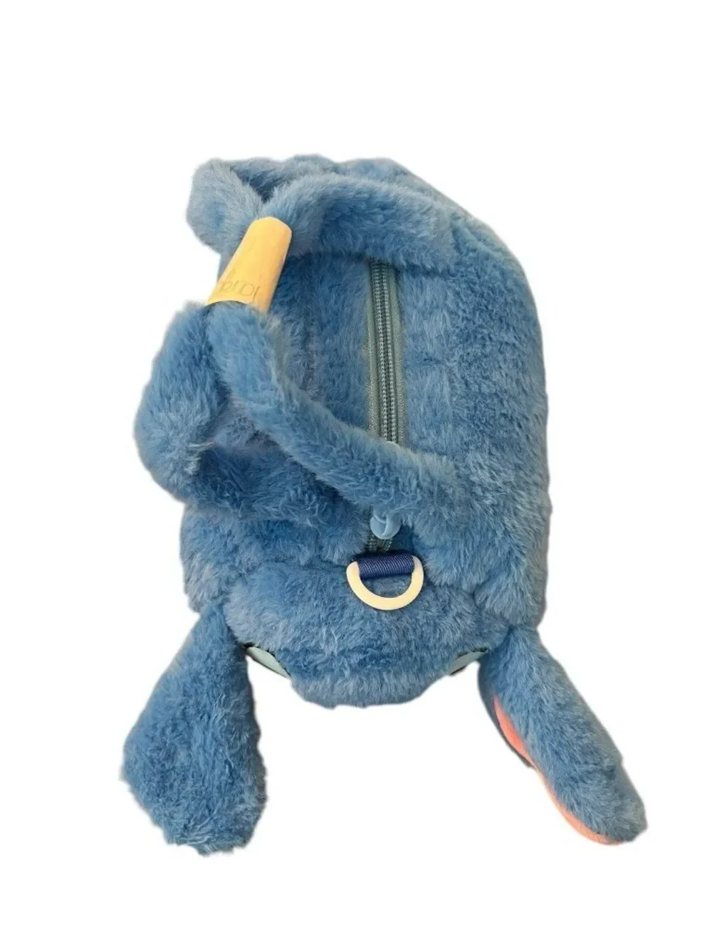 Childrens Girls Stitch Plush Faux Fur Crossbody Double Handles Barrel Bag New
